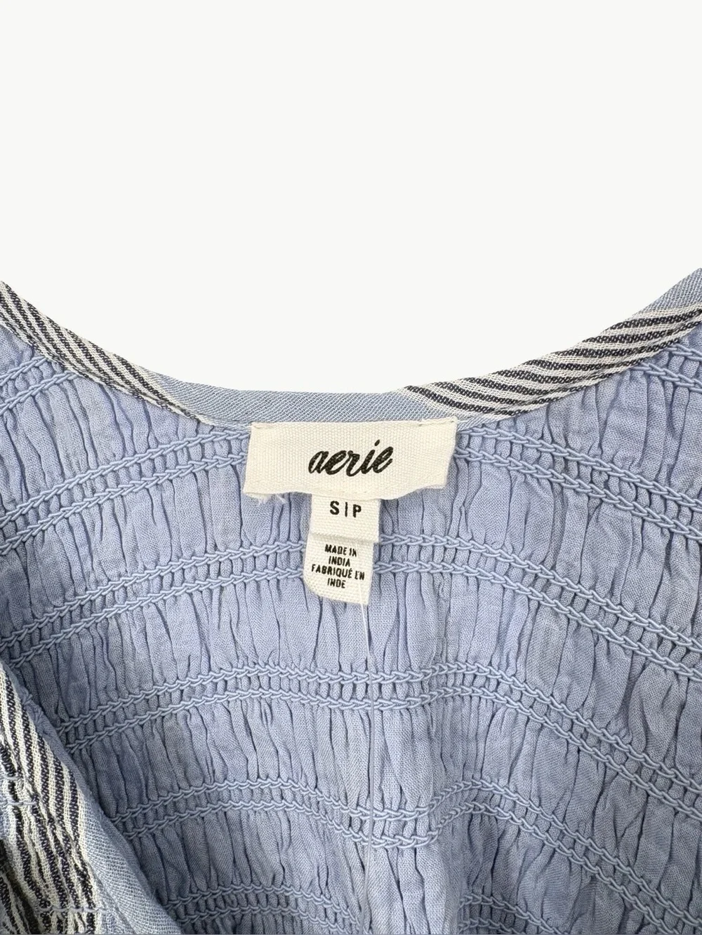 Aerie At The Barre Midi Dress Size Small Monaco Blue Striped Gauze NWT - Picture 4 of 12